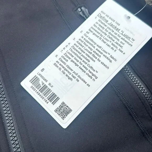 Lululemon jacket Define Jacket Luon Black size 8 NWT influencer - Picture 4 of 8
